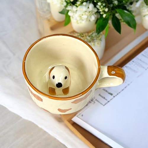 BACKKSPACE RETAIL 3D Animal Coffee Mug Comes with A Cute Dog Inside | Creative Morning Animal Cup for Hot and Cold Tea Milk Coffee | Perfect for Kids Decorations Best Office Cup (Ceramic), 350 ML - Image 1