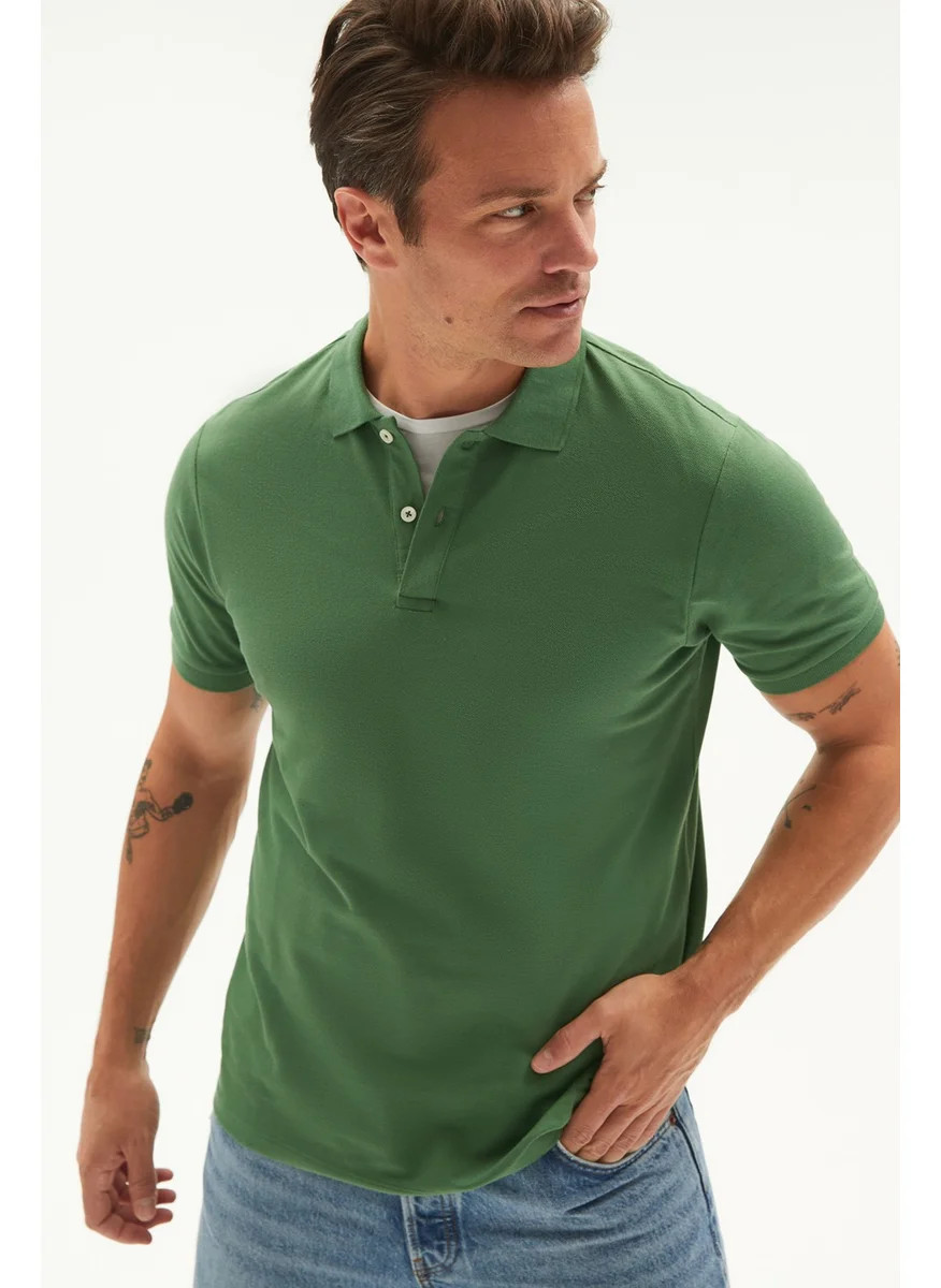 جون Men's Casual 100% Cotton Basic Polo Neck T-Shirt