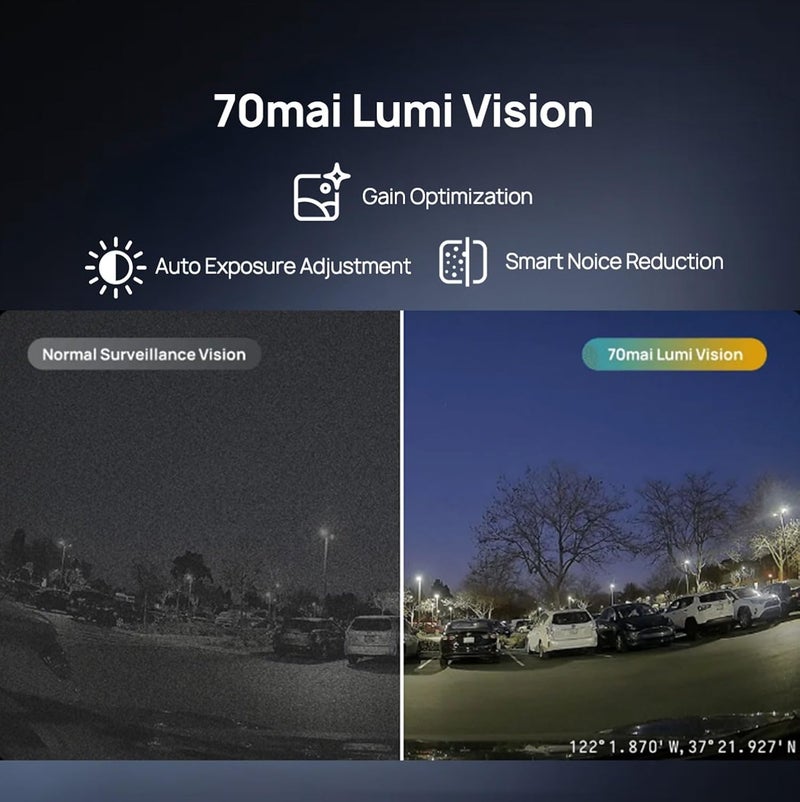 70 ماي كاميرا داش 70Mai X800 - كاميرا أمامية 4K وكاميرا خلفية 1080P مع دعم دوران 360° - Image 3