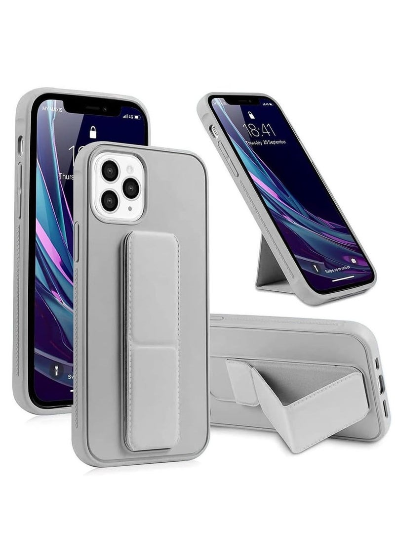 Raxoom Case for iPhone 15 Pro Max, Back Stand Case with Magnetic Holder, Magnetic Hand Grip Anti-fall Anti Scratch Shockproof Cover Case for iPhone 15 Pro Max (15 Pro Max, Gray) - Image 1