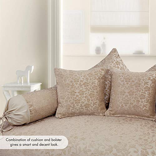 Victor Cotton Diwan Set 8 Pcs with 5 Pillows & 2 Bolster Covers | Coral Fabric Printed Diwan Set for Living Room Hall | Comfort & Elegant Décor | Durable & Washable Design | Mouse - Image 2