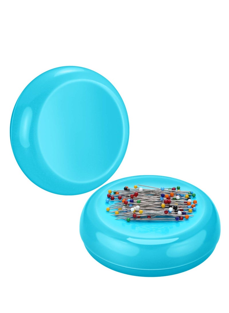 Excefore 2pcs Magnetic Sewing Pincushion Round Plastic Magnetic Sewing Cushion Magnetic Pin Holder for Sewing Needles Push Pins Hair Bobby Pins - Image 1