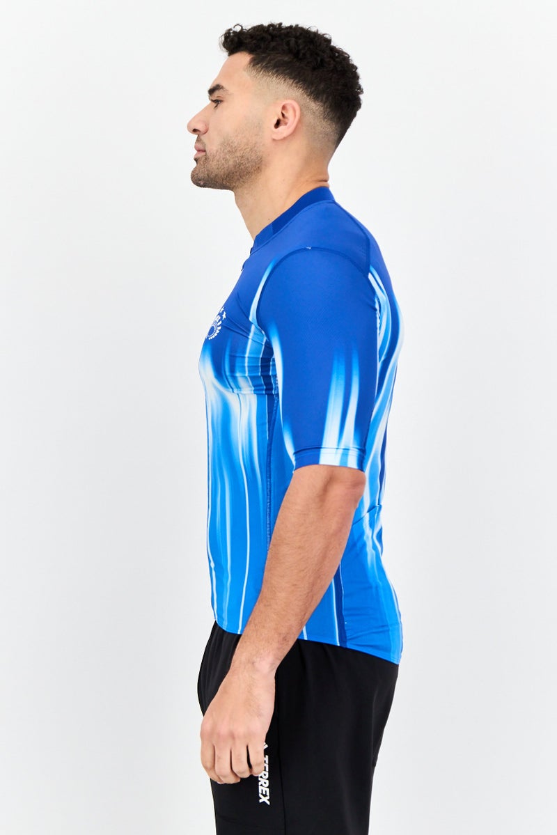Adidas Men Sportswear Fit Short Sleeves Cycling Jersey, Blue - Image 2