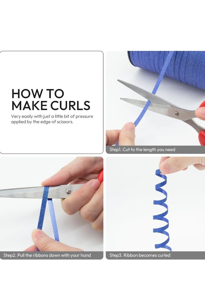 Home zone Glitter Silver Curling Ribbon 3/16" Wide × 500 Yards Glitter Ribbon for Gift Wrapping Balloon String Birthday Party Decoration Ribbons for Festive Crafts Wedding Decoration - Image 3