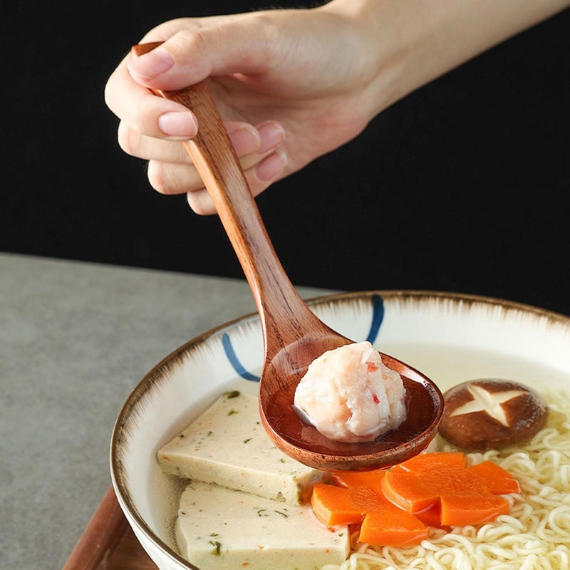 Japanese Novel Wood Soup Spoon Household Kitchen Porridge Noodles for Cooking Stirring Porridge - Image 3