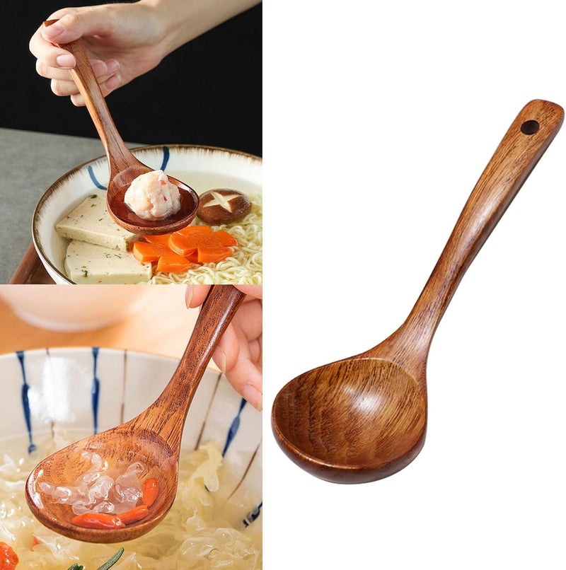 Japanese Novel Wood Soup Spoon Household Kitchen Porridge Noodles for Cooking Stirring Porridge - Image 2