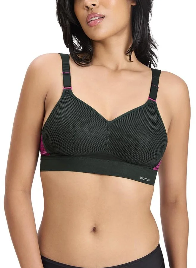 Triumph Triumph International Women's Light Padded | Wire Free | Triaction 34B Forest Green | Sports Bra | Pack of 1
