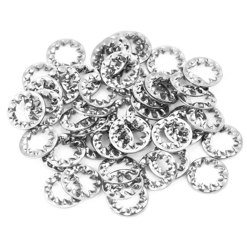KANASI Stainless Steel Serrated Lock Washers, 100pcs M6 External Toothed Flat Washer Set for Industrial Automotive and Marine Applications (M8(50PCS)) - Image 1