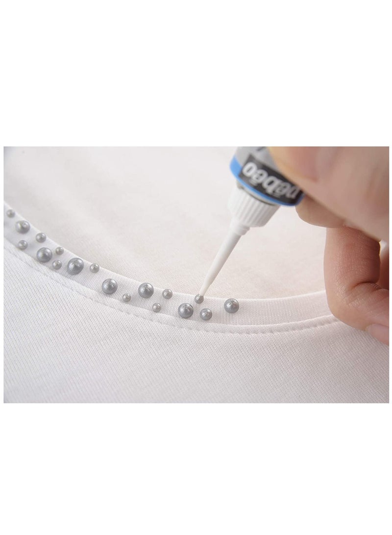 Pebeo Setacolor 3D Brod'Perle Dimensional Fabric Paint 20 ml Tube Silver - Image 2