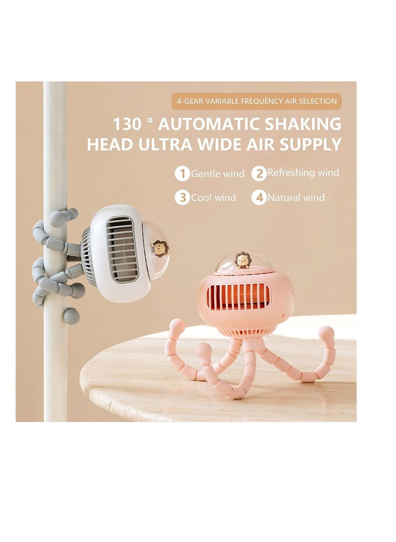Generic - Desk Fans Small Quiet 4 Speed Stroller Fan Portable UFO Fan with Narrow Grille Baby Stroller Cooling Fan with Flexible Tripod Rotatable Handheld Personal Fan for Baby - Image 1