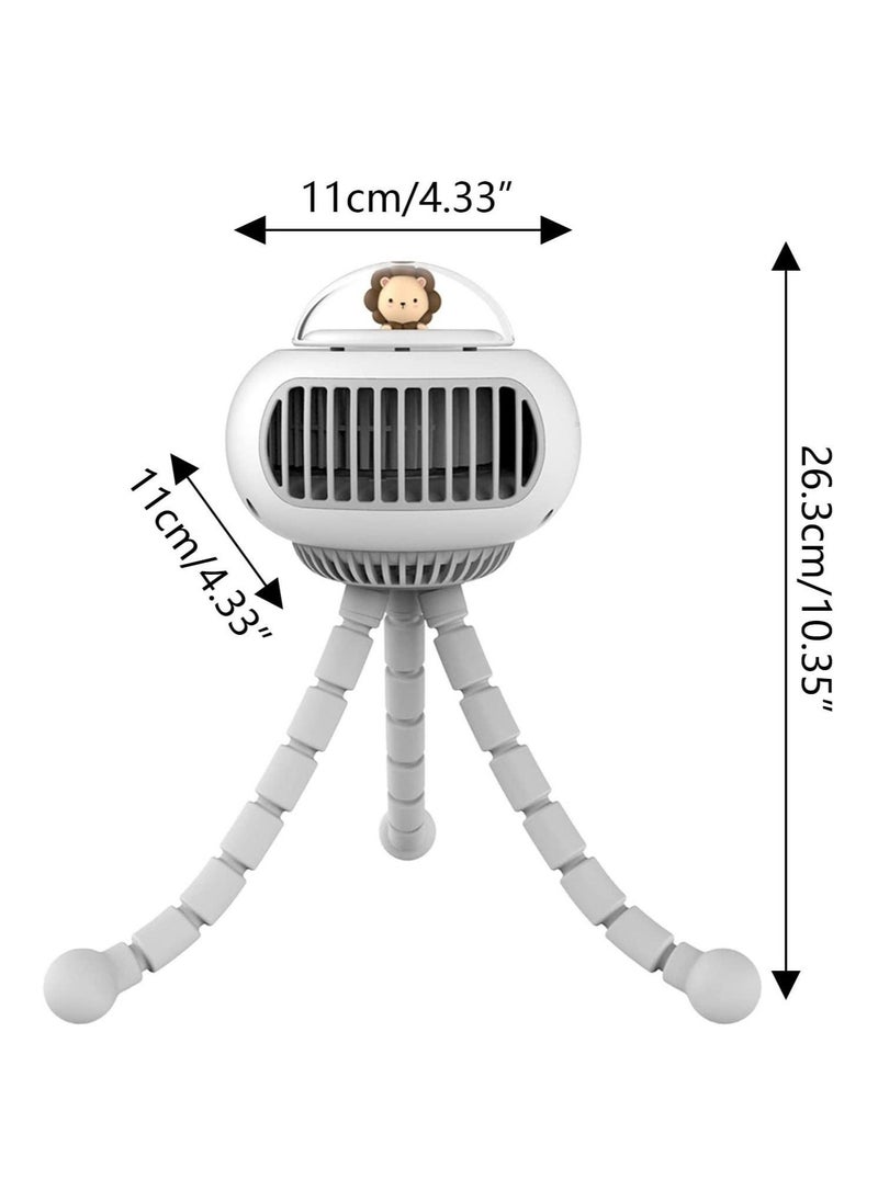 Generic - Desk Fans Small Quiet 4 Speed Stroller Fan Portable UFO Fan with Narrow Grille Baby Stroller Cooling Fan with Flexible Tripod Rotatable Handheld Personal Fan for Baby - Image 1