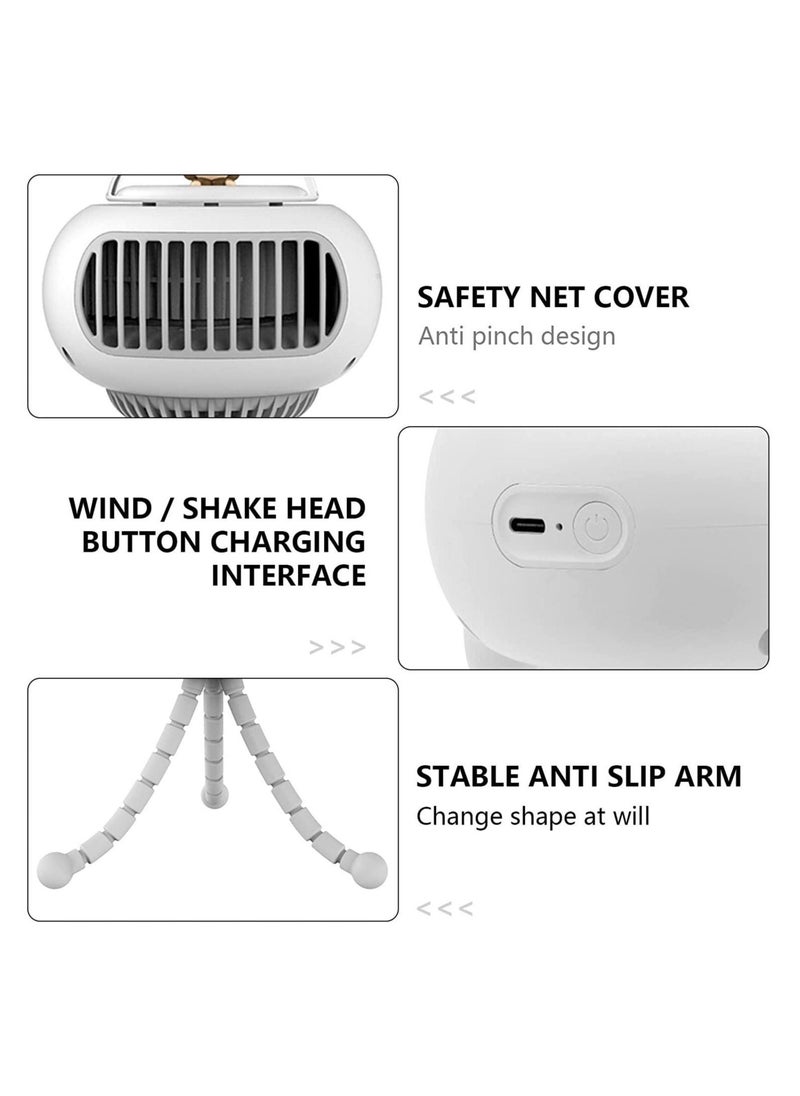 Generic - Desk Fans Small Quiet 4 Speed Stroller Fan Portable UFO Fan with Narrow Grille Baby Stroller Cooling Fan with Flexible Tripod Rotatable Handheld Personal Fan for Baby - Image 1