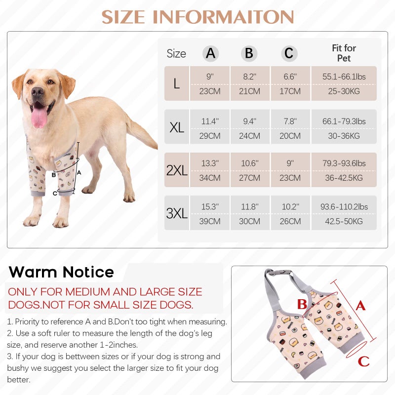 ROZKITCH Dog Surgery Leg Sleeve for Front Legs, Pet Prevent Licking Wound Elbow Knee Protector, Dog Leg Sleeve to Stop Licking Cone Collar Alternative for Sprain ACL CCL Arthritis Cute Dog 2XL - Image 4