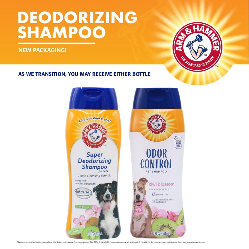Arm & Hammer for Pets Super Deodorizing Shampoo for Dogs | Best Odor Eliminating Dog Shampoo | Great for All Dogs & Puppies, Fresh Kiwi Blossom Scent, 20 oz, 2-Pack - Image 3