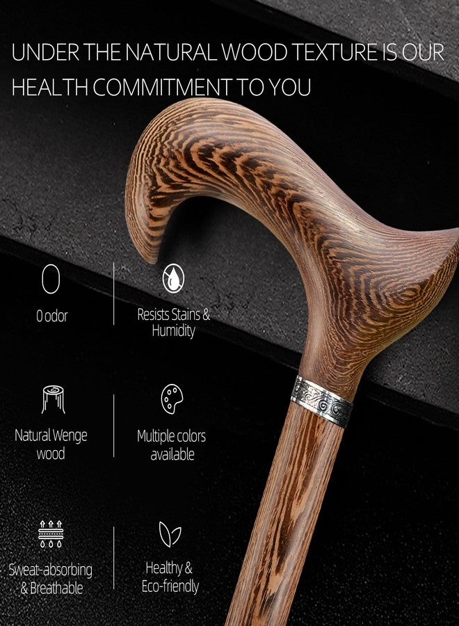 ispuoocti Walking Cane, Available in Multiple Inches Wooden Cane Support up to 300 Lbs, Suitable for Fancy Wooden Walking Cane for Men and Women with Extreme Demands (Brown, 38 inches) - Image 3