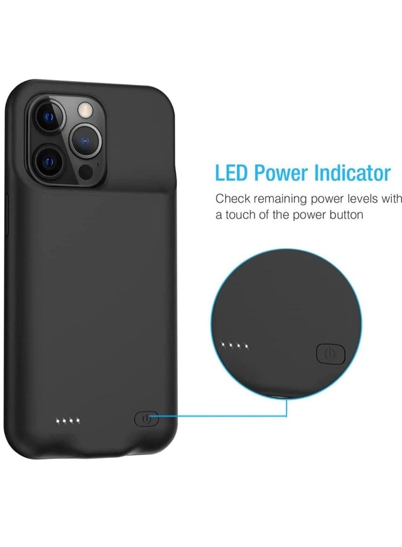 Slim Portable Charging Case with 4500mAh Rechargeable Battery Pack for iPhone 14 Pro (6.1 Inch) – Protective Black Battery Case Compatible with CarPlay, Lightweight External Power Bank Charger Case, Extended Battery Life with Full Device Protection - Image 2