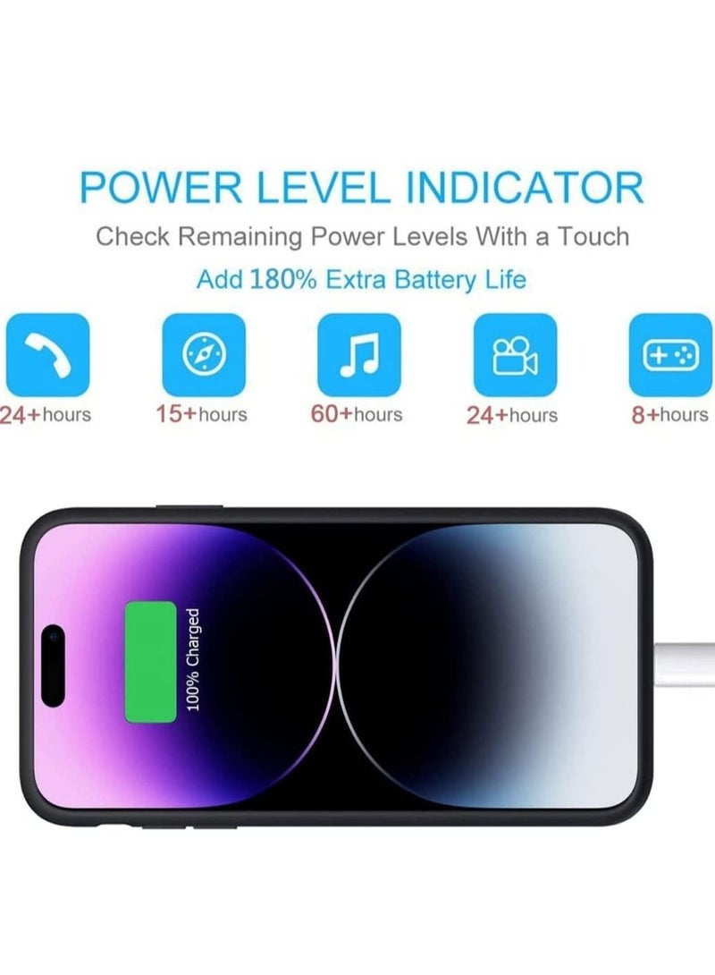 Slim Portable Charging Case with 4500mAh Rechargeable Battery Pack for iPhone 14 Pro (6.1 Inch) – Protective Black Battery Case Compatible with CarPlay, Lightweight External Power Bank Charger Case, Extended Battery Life with Full Device Protection - Image 4
