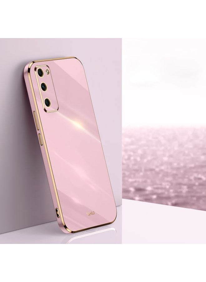HuHa Case Cover For Honor 30 Youth XINLI Straight 6D Plating Gold Edge TPU Shockproof Case Cherry Purple 