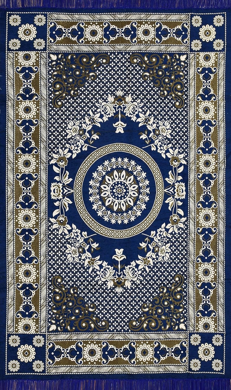 Outlay Home Outlay Home Heavy Fabric Velvet Touch BedroomLiving RoomDrawing Room Yoga Hall Designer Velvet CarpetAnti Slip Washable Rugs 60 Inch X 84 Inch 5 Feet X 7 Feet I150 X 210 Cm Navy Blue  - Image 2