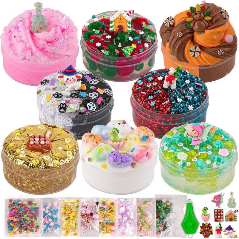 Okaybee Slime Variety Pack Different Textures 8 x 100ml Slimes Kit for Kids Includes Bingsu Crunchy Butter Cloud Gold Foil Slime Slimes Party Favors for Girls Boys Birthday Easter Toy - Image 2