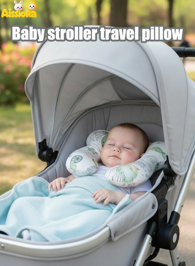 آيسيورا وسادة سفر للأطفال وسادة رقبة لعربة الأطفال وسادة على شكل حرف U لعربة الأطفال وسادة دعم رقبة لحديثي الولادة حماية علمية للرقبة مناسبة لمقاعد السيارات/عربات الأطفال/أسرّة الطائرات، إلخ - Image 1