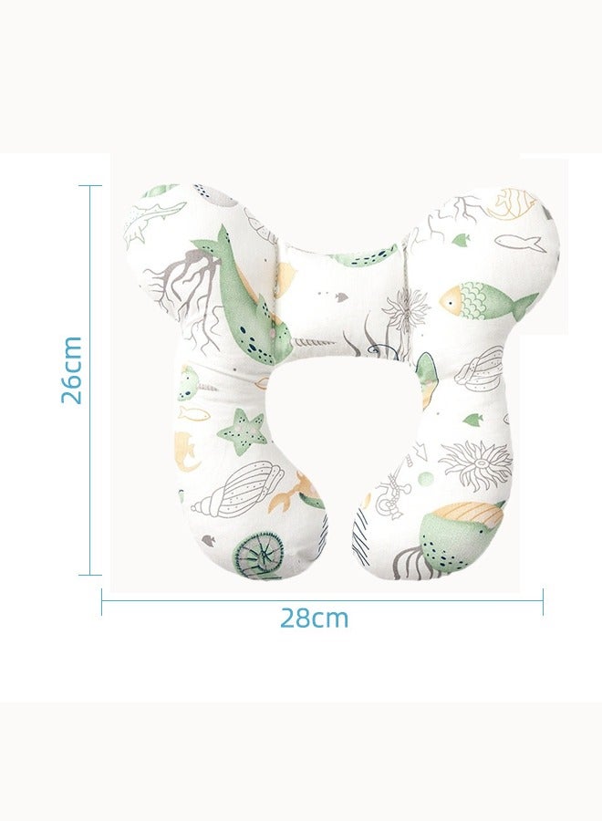 آيسيورا وسادة سفر للأطفال وسادة رقبة لعربة الأطفال وسادة على شكل حرف U لعربة الأطفال وسادة دعم رقبة لحديثي الولادة حماية علمية للرقبة مناسبة لمقاعد السيارات/عربات الأطفال/أسرّة الطائرات، إلخ - Image 2