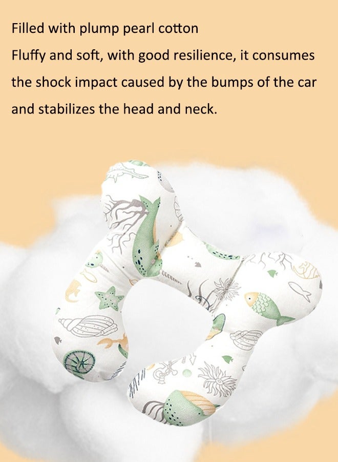 آيسيورا وسادة سفر للأطفال وسادة رقبة لعربة الأطفال وسادة على شكل حرف U لعربة الأطفال وسادة دعم رقبة لحديثي الولادة حماية علمية للرقبة مناسبة لمقاعد السيارات/عربات الأطفال/أسرّة الطائرات، إلخ - Image 5