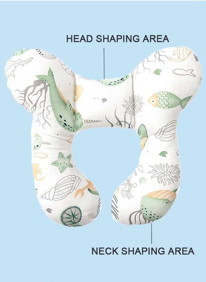 آيسيورا وسادة سفر للأطفال وسادة رقبة لعربة الأطفال وسادة على شكل حرف U لعربة الأطفال وسادة دعم رقبة لحديثي الولادة حماية علمية للرقبة مناسبة لمقاعد السيارات/عربات الأطفال/أسرّة الطائرات، إلخ - Image 3