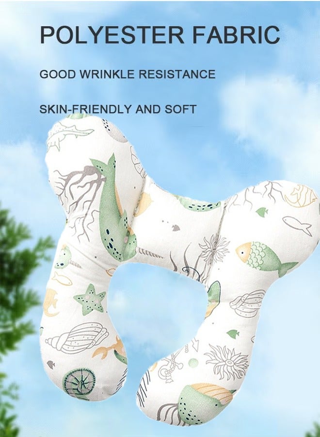 آيسيورا وسادة سفر للأطفال وسادة رقبة لعربة الأطفال وسادة على شكل حرف U لعربة الأطفال وسادة دعم رقبة لحديثي الولادة حماية علمية للرقبة مناسبة لمقاعد السيارات/عربات الأطفال/أسرّة الطائرات، إلخ - Image 4