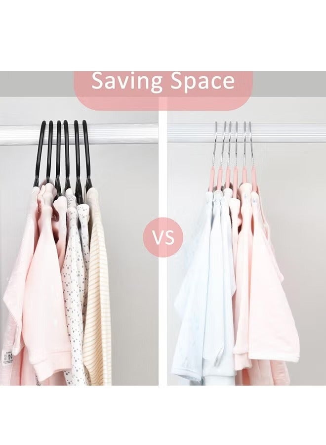 بلومنغ تايم 1 مجموعة من 100 قطعة المخملية الشماعات يمكن استدارة 360 درجة لتوفير مساحة الوردي - Image 4