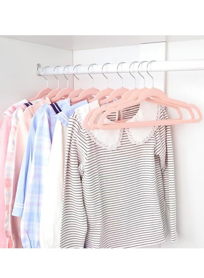 بلومنغ تايم 1 مجموعة من 100 قطعة المخملية الشماعات يمكن استدارة 360 درجة لتوفير مساحة الوردي - Image 5