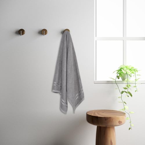Welspun 100% Cotton Quick Dry Bath Towel | High Absorbency Super Soft, Fast Drying Towels for Bath | 380 GSM Large Size 1 Piece Bath Towel for Men and Women | Sized 70cm X 137cm Grey - Image 1