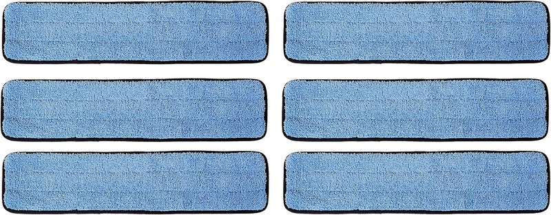 Real Clean 18 inch Microfiber Wet/Dust Mop Refill Pads for Flat Microfiber Mop Frames (Pack of 6) - Image 1