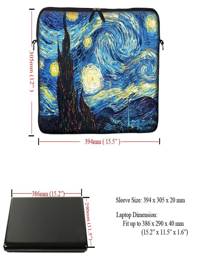 Meffort Inc 15 15.6 Inch Neoprene Laptop Sleeve Bag Carrying Case with Hidden Handle and Adjustable Shoulder Strap - The Starring Night - Image 3