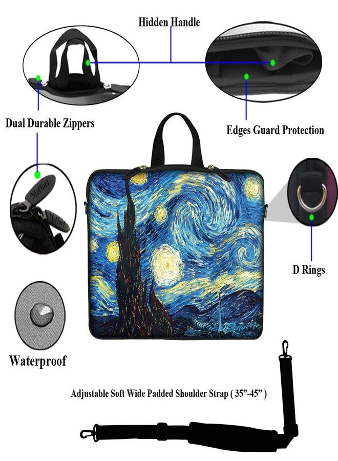 Meffort Inc 15 15.6 Inch Neoprene Laptop Sleeve Bag Carrying Case with Hidden Handle and Adjustable Shoulder Strap - The Starring Night - Image 2