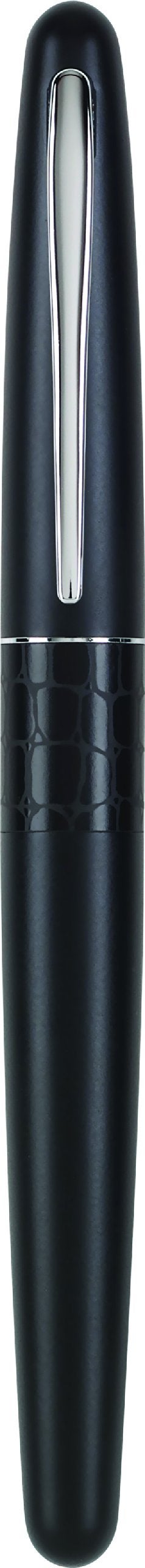 PILOT قلم حبر سائل من مجموعة بايلوت MR في علبة هدايا، أسطوانة سوداء غير لامعة مع لمسة تمساح، قلم حبر من الفولاذ المقاوم للصدأ بنقطة رفيعة، حبر أسود قابل لإعادة التعبئة (91142) - Image 2