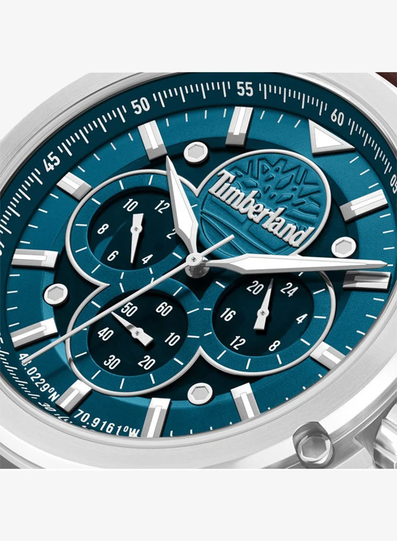 Timberland brown Men's Fast Strike Green Dial Leather Strap Multifunction Watch for Men, 46mm for Men | Best Price UAE