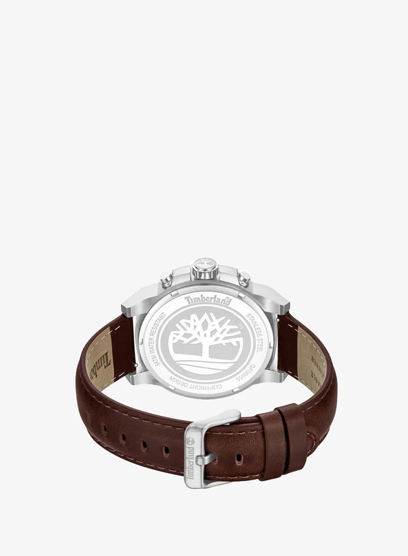 Timberland brown Men's Fast Strike Green Dial Leather Strap Multifunction Watch for Men, 46mm for Men | Best Price UAE