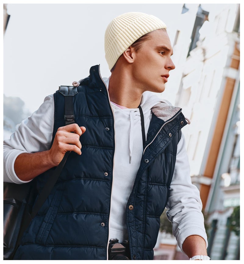 HiRui Fisherman Beanie for Men Women, Knit Trawler Beanie Watch Hats Winter Caps (Beige) - Image 3