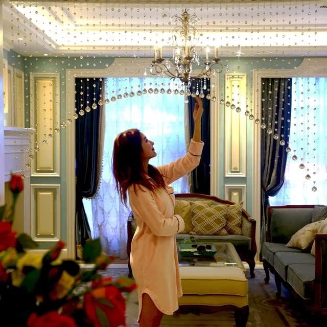 GANE-SHLIGHTS GANESHLIGHTS GL 50 String 100 Glass Drops Acrylic Bead String Hanging Crystal Curtain A1 50 String Suitable to 6 to 7 Feet Width - Image 3