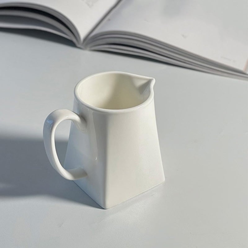MAGICLULU Ceramic Milk Pitcher 230ml Small Creamer Jug with Spout White Porcelain Milk Serving Jug for Coffee Tea and Afternoon Tea Use - Image 5