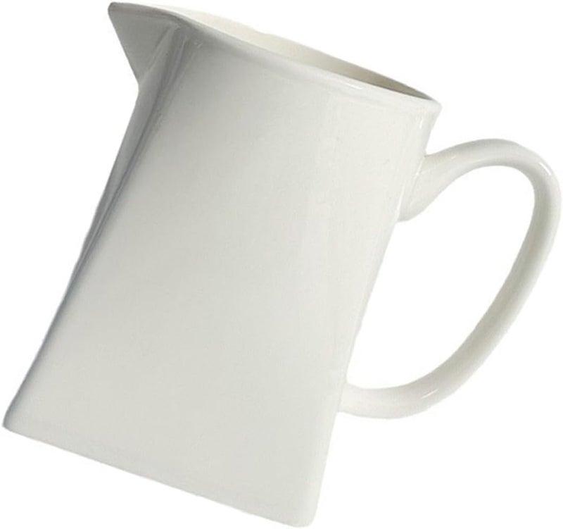 MAGICLULU Ceramic Milk Pitcher 230ml Small Creamer Jug with Spout White Porcelain Milk Serving Jug for Coffee Tea and Afternoon Tea Use - Image 1