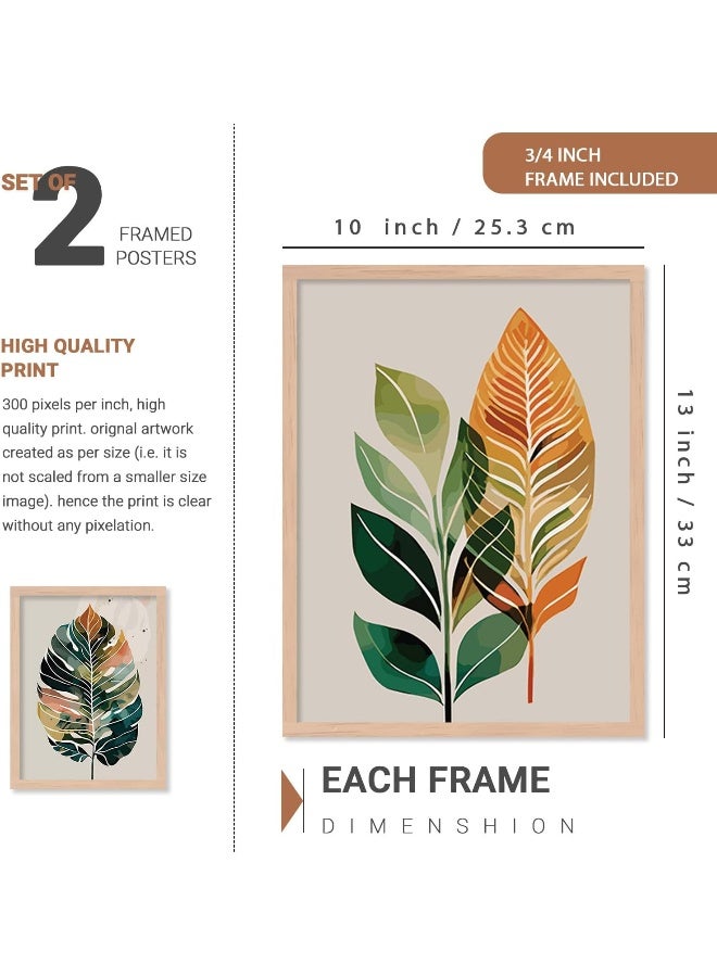Home Trove Kotart Premium Digital Paintings With Frame For Home Decoration - Nature Inspired Leaf Painting For Living Room Bedroom Office Room Decor - Painting For Wall Decoration - Pack Of 4  - Image 2