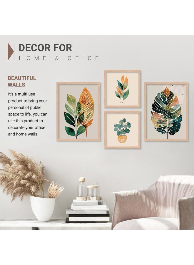 Home Trove Kotart Premium Digital Paintings With Frame For Home Decoration - Nature Inspired Leaf Painting For Living Room Bedroom Office Room Decor - Painting For Wall Decoration - Pack Of 4  - Image 5