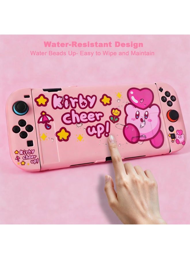 TIKOdirect Protective Case for Switch 2, Protected by Soft Full Skin Cover with Pretty Cute Pattern, Silicone Slim Shockproof Back and Grip Case for Switch 2, Pink - Image 3