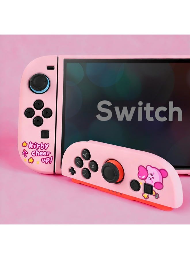 TIKOdirect Protective Case for Switch 2, Protected by Soft Full Skin Cover with Pretty Cute Pattern, Silicone Slim Shockproof Back and Grip Case for Switch 2, Pink - Image 5