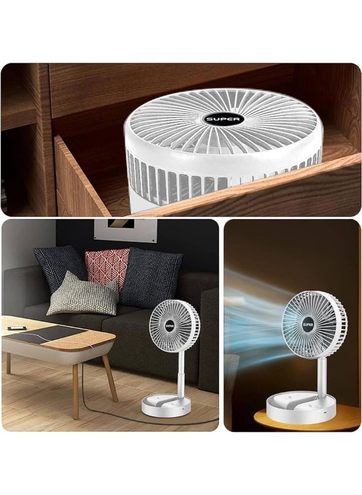 SUPER Adjustable Foldable USB Fan, Perfect for Home, Office and Travel - White - Image 1