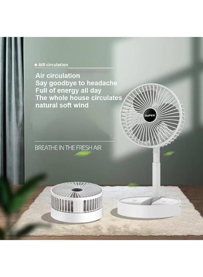 SUPER Adjustable Foldable USB Fan, Perfect for Home, Office and Travel - White - Image 2