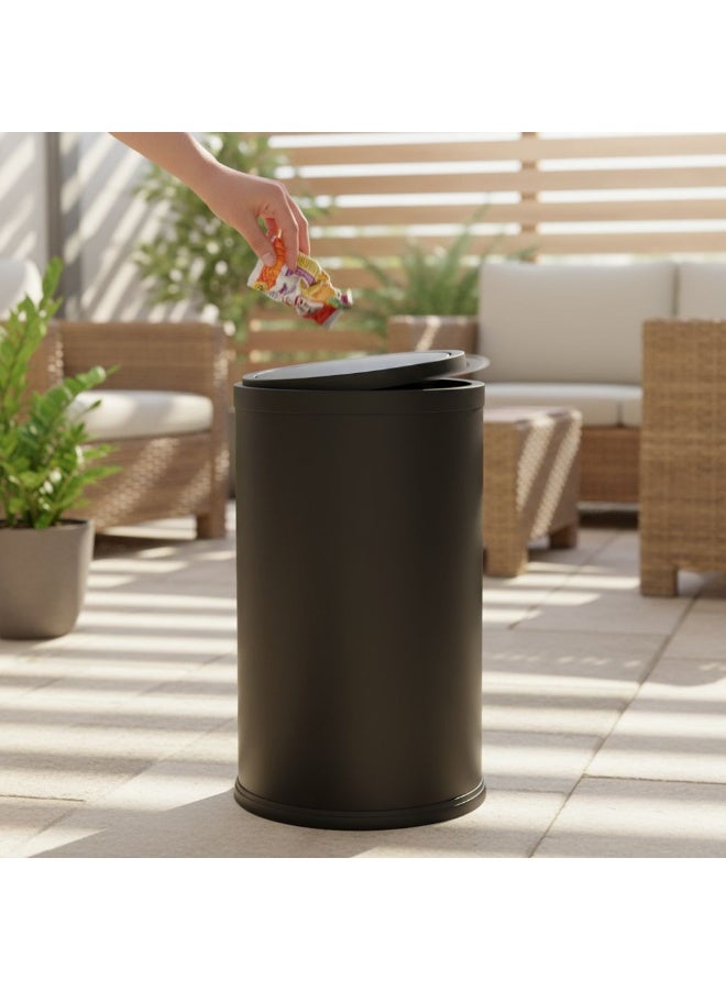 بريمانوفا سلة مهملات فيتا من الفولاذ المقاوم للصدأ مع غطاء متأرجح ودلو داخلي قابل للإزالة للتحكم في الروائح ومقاومة لبصمات الأصابع 60 × 30 سم 30 لترًا باللون الأسود - Image 4