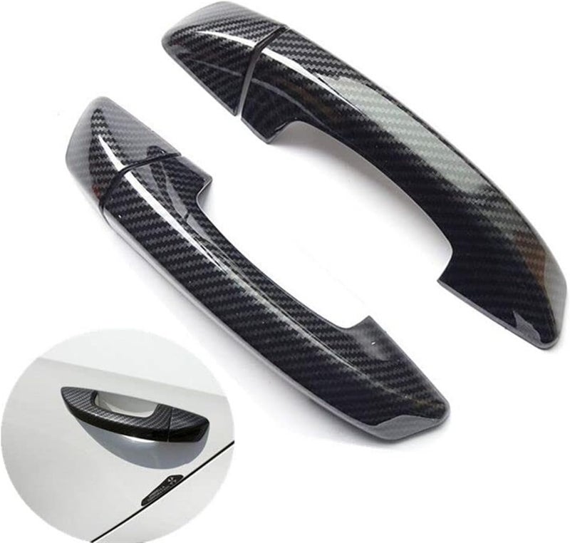 Yurefax Carbon Fiber Chrome Car Door Handle Cover Trim - Image 2